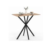 Table haute de bar rectangulaire ALIX pied araignée bois et noir 100 cm