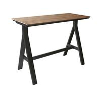 Table haute de jardin alu/Teck - Leather - L.150 x l.70 cm - 4/6 personnes