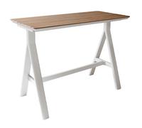 Table haute de jardin alu/Teck - Leather - L.150 x l.70 cm - 4/6 personnes