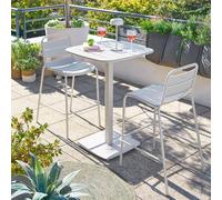 Table haute de jardin carrée ALEGORIA Argile 2 places - Acier traité époxy, Traitement anti-rouille renforcé Hespéride