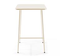 Table haute de jardin carrée en acier ivoire 70cm - Oviala Palavas