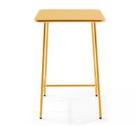 Table haute de jardin carrée en acier jaune - Oviala Palavas