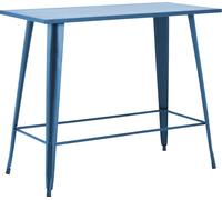 Table haute de jardin en acier bleu pacific - Oviala New York