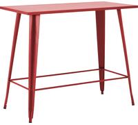 Table haute de jardin en acier rouge - Oviala New York