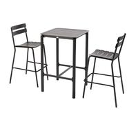 Table haute de terrasse avec 2 chaises en aluminium noir - Oviala Almada