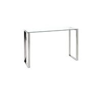Table haute en verre trempé transparent - 120 x 40 x 78 cm --