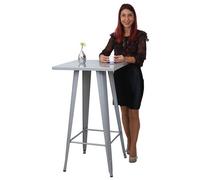 Table haute HWC-A73, métal, design industriel 105x60x60cm gris