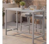 Table Haute Hwc-P91, Table De Jardin, Table De Bar, Métal D'extérieur 105x130x65cm Gris Clair Gris