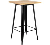 Table Haute LIX en Bois Noir Bois Naturel - SKLUM - Industriel - Loft - 4 personnes - Aspect bois