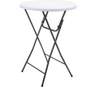 Table haute mange debout D80 pliable PE blanc Blanc G