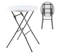 Table haute pliante Ljusnarsberg avec plateau rond 80 x 110 cm blanc