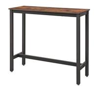 Table haute repas "Welcome" - 120 x 40 x 100 cm - Marron rustique/noir
