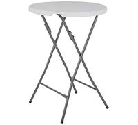 Table haute ronde acamp Le Havre 80 cm | Pliable et résistante aux intempéries | Revêtement en acier facile d'entretien | Idéale pour l'extérieur et les événements en plein air