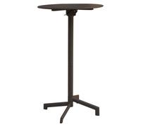Table haute ronde de 60 cm de diamètre pour l'extérieur, destinée aux bars et pubs, avec structure et plateau en acier Vegas - DarkGray