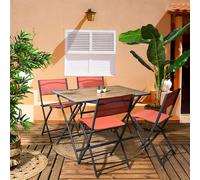 Table - HOME DECO FACTORY - Barcelone - Pliable - Effet Bois - Gris