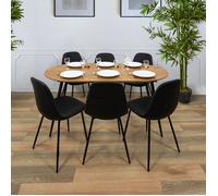 HOME DECO FACTORY - Table Extensible Moderne - Conçu pour 6-8 Personnes - Dimensions 150-210 cm - Design Élégant - Facile à Entretenir - Couleur Marron Noir