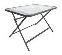 Table - Home Deco Factory - Formentera - Verre Trempé - Pliable - Gris