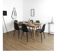 HOME DECO FACTORY Table extensible Paxton HD0169 – 4 à 6 personnes, MDF naturel 210x90x75 cm