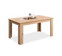 Homestyle4u 2186 Table à manger extensible en bois de chêne naturel Marron 160 x 90 cm