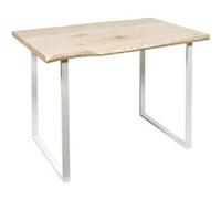 Home Deco Factory – Table de repas Forest – MDF/fer 110×75,5×75 cm Blanc-Bois