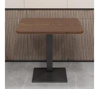 Table industrielle - Métal noir et dessus en bois de noyer, haute table de pub pour cuisine, salle à manger, bar, Reurant (60 x 60 x 75 cm (L x l x H)