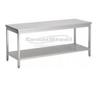 Table Inox Professionnelle Avec Etagère Basse et Renfort - Gamme 600 - Combisteel - 2200x600 inox G