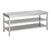 Table Inox Professionnelle Avec Renfort & 2 Etagères - Gamme 600 - Combisteel - 2200x600 inox G