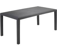 Table Jardin Joker Anthracite Table Rectangulaire 6 Personnes, Robuste Et Moderne - Ipae Progarden