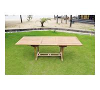 Table Kajang 10 : Table De Jardin Rectangle Extensible En Teck Brut 10 Personnes Marron