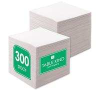 Table Kind 300 x Serviettes Jetables Blanches en Papier 33cm 1ply - Mariages Anniversaires Buffet Réception Traiteur Banquet Restaurant Barbecues Serviettes Papier Douces