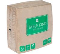 Table Kind | Lot de 100 Serviettes en Papier Souple recyclé, Serviettes de Table jetables Marron, Traiteur et Usage Quotidien, Ecologique, Kraft Non Blanchi, Compostable, Fabriqué en UE, 2ply, 33cm