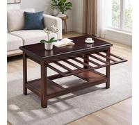 Table Kotatsu Pliable, Table Basse Bois avec Nappe Réversible Incluse | Étendoir Réglable Double Sortie, Rangement Compact Pliable, 120×63cm, Charge Maximale 200kg(Brown-15)