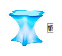 Table LED - 80 x 80 x 70 cm - RVBB - fonctionnement sur batterie - blanc mat | Royal Catering