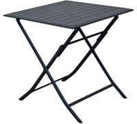 Table de jardin pliante acier plateau aluminium - Lorita - L.70 x l.70 cm - 2 personnes