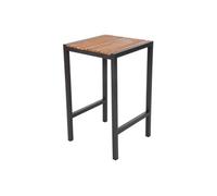Table Mange Debout Carré en Acier et Acacia H1000 mm Bolero Bois foncé G