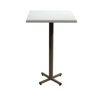 Table mange-debout Coffee carrée L.70 x P.70 x H.115 cm - Plateau Blanc ? Pied central Aluminium