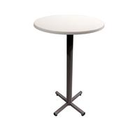 Table mange-debout Coffee ronde Ø.70 x H.115 cm - Plateau Blanc ? Pied central Aluminium