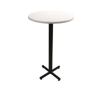 Table mange-debout Coffee ronde Ø.70 x H.115 cm - Plateau Blanc ? Pied central Noir