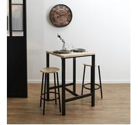 Table Mange-Debout - HOME DECO FACTORY - Loka - Marron et Noir