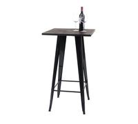 Table mange-debout HWC-A73, plateau en bois, design industriel, métal, 107x60x60cm noir
