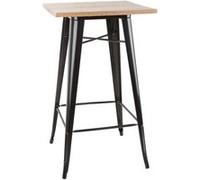 Table Mange Debout Noire avec Plateau Bois Bistro