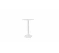 Table mange-debout plateau rond - gamme ARCHE - diamètre 70 cm - hauteur 106 cm - plateau Blanc - pied Blanc