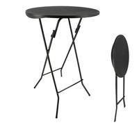 Table mange debout pliable - Diamètre 80cm H110cm - Table haute pliante de bar - Plateau résine Structure Acier - 75 - Noir