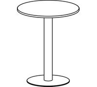 Table mange-debout ronde avec pied de colonne, diamètre x hauteur 900 x 1100 mm, couleur du plateau gris clair, colonne argentée, pied d'assiette anthracite