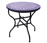 Table marocaine en mosaïque, table de jardin, diamètre 100 cm, grande, ronde, pliante. Table ronde pliante en mosaïque, style méditerranéen. Idéale comme table pliante pour balcon ou jardin. Couleur b