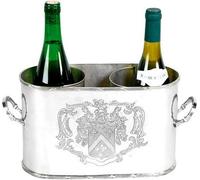 Table massive de luxe Porte-bouteilles de vin Seau à vin 2 bouteilles de vin Finition nickel - Casa Padrino Luxury Collection - nickelé