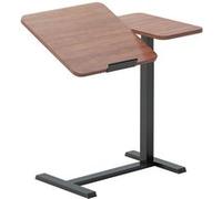 Table Mobile Effet Bois Noyer - Bureau Réglable en Hauteur, Plateau Inclinable et Rabattable, Table de Lit Multifonction avec Roulettes pour Ordinateur Portable Effet noyer