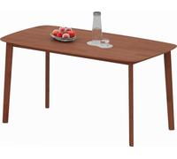 Table Moonbite, style rustique, dimensions 150 x 80 cm, pour 6 personnes, surface en bois laqué, angles arrondis, patins antidérapants, capacité jusqu'à 30 kg, en bois, couleur marron