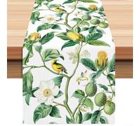 Table motif fruit de la passion vert pour chemin de table, 33 x 183 cm, tissu lavable pour mariage, style rustique et bohème