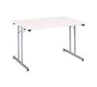 Table multi-usages pliante blanche L 120 x P 80 cm - piètement aluminium